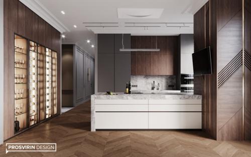 В ленте кухня - гостиная из проекта Jolly в Москве. 04