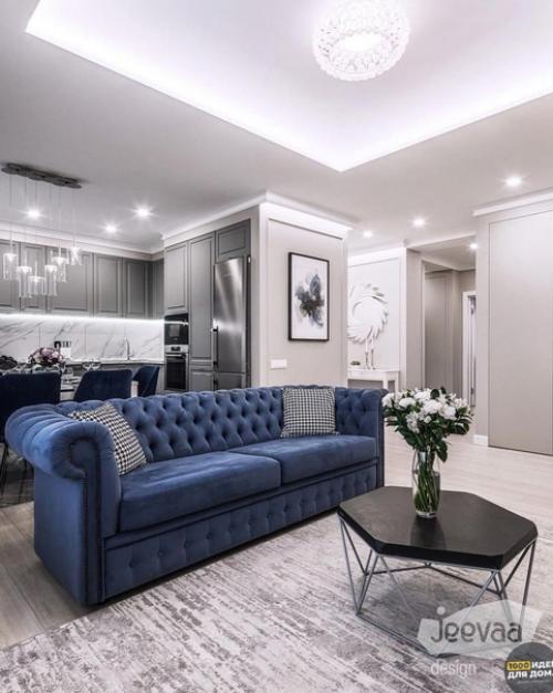 Интерьер просторной гостиной. 02