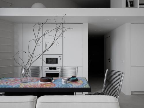 Реализованный дизайн проект интерьера двухуровневой квартиры в стиле минимализм для молодой семьи архитекторов в ЖК Itower в Екатеринбурге, 81 кв. 04