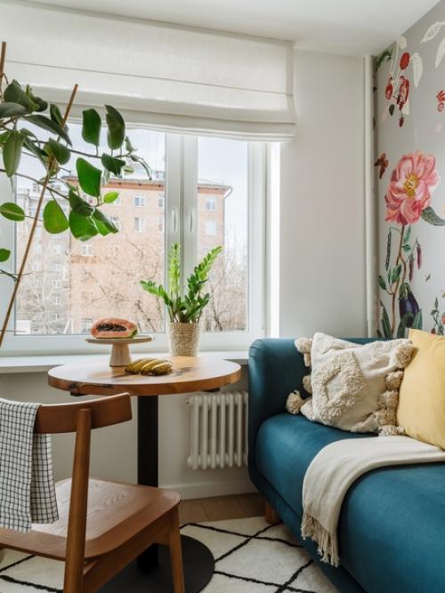 Архитектор - дизайнер Анна римс оформила интерьер небольшой квартиры в скандинавском стиле с элементами средиземноморского. 03