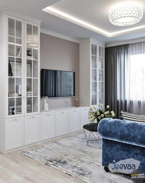 Интерьер просторной гостиной. 01