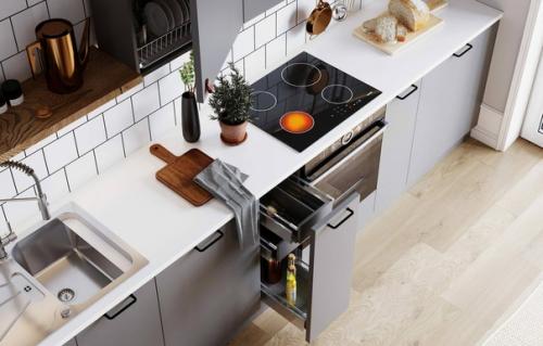 Интерьер кухни - гостиной, наполненный воздухом и светом. 03