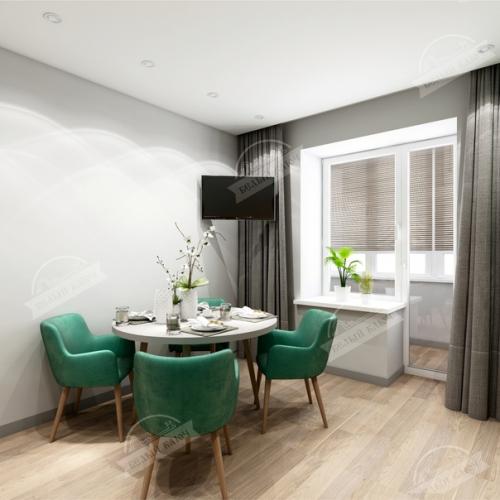 Яркие акценты.  Квартира для молодой семьи. 05