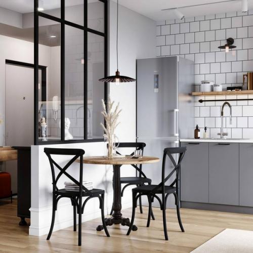 Интерьер кухни - гостиной, наполненный воздухом и светом. 05