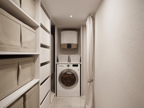 Ванную комнату создали, так же как и всю студию, в светлых, теплых, уютных оттенках. 07