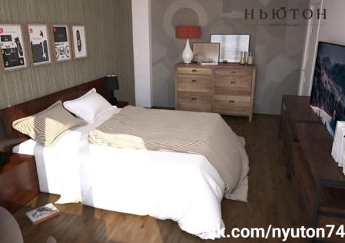 Интерьерные решения.  Квартира 69, 8 м 2. пространство квартиры включает спальню, ванную комнату, гостиную, объединенную с кухней. 06