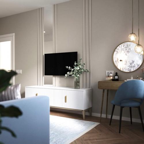 Ещё летом делала дизайн небольшой квартиры в Кирове для очаровательной заказчицы, где бы она могла останавливаться во время приездов. 02