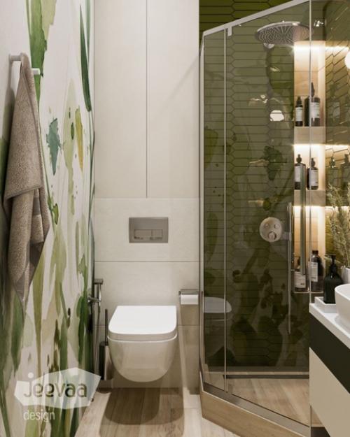 Санузел оливкового цвета. 01