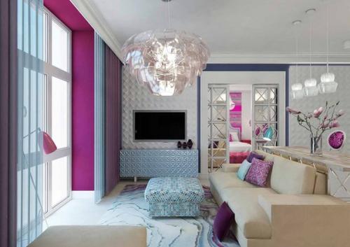 Дизайн - проект интерьера трехкомнатной квартиры Клубника, Пионы и Седьмое Небо (г. Санкт-петербург). 01