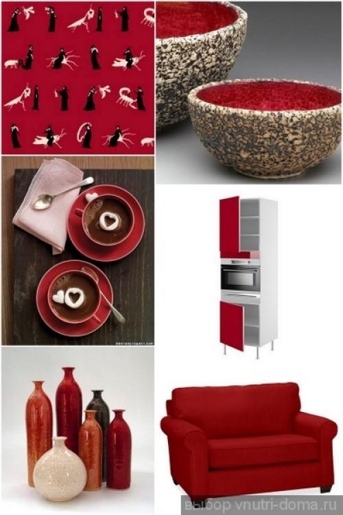 Сочетания красного цвета в интерьере. 03