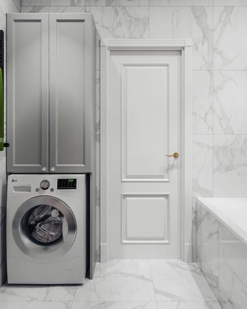 Совмещенный санузел в светлой цветовой гамме. 03