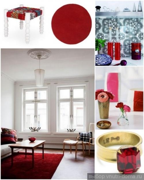 Сочетания красного цвета в интерьере. 05