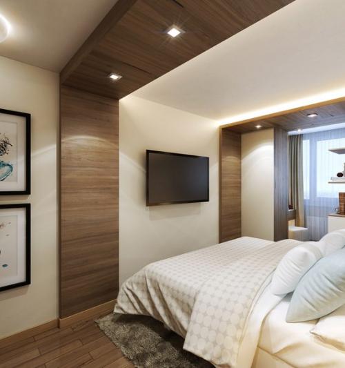 Интерьер спальни совмещенной с балконом. 07