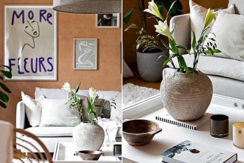 Терракотовые стены и мебель Ikea: скандинавская квартира в старом доме в Швеции. 01