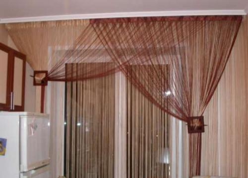 Кисея - нитяные шторы в интерьере. 02