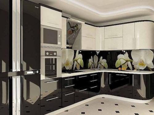 Черно-белые кухни обычно становятся выбором тех, кто любит лаконичные, но вместе с тем выразительные решения в дизайне кухонного интерьера. 02