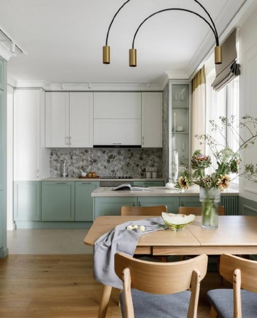 Интерьер квартиры с элементами мятного цвета. 05