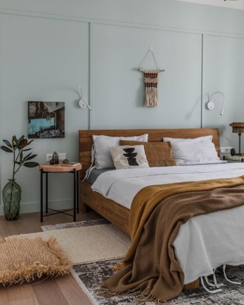 Натуральные материалы, спокойные оттенки, прекрасный вид на реку и парк - этот интерьер расслабляет, помогает замедлиться и настраивает на отдых. 05