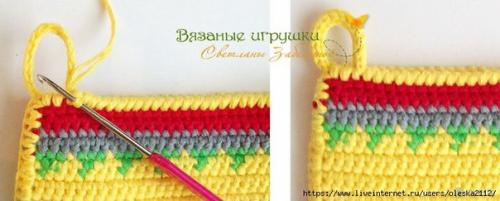 Мы вяжем крючком прихватки - рукавички Курочка и Петушок (мк). 04