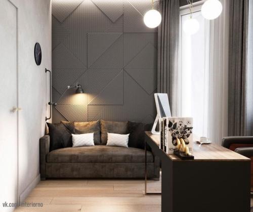 Большой и современный рабочий кабинет в столичной квартире. 01