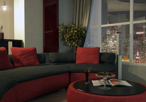 Дизайн квартиры 45 м 2 в стиле гламурного шика. 01