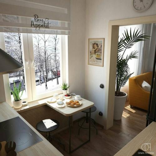 Как вам такой выбор цвета фасадов для кухни в сочетание с деревом? 03