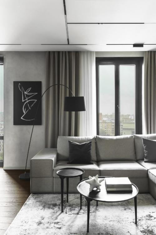 Лаконичная квартира 80 м для отца и сына в Москве. 01