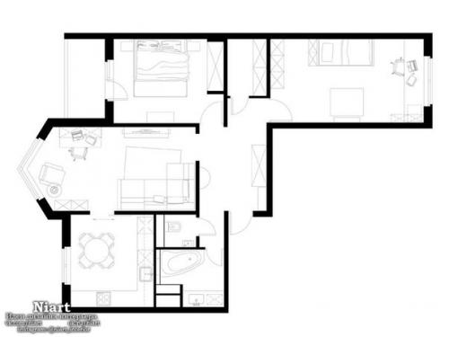 Уютная трехкомнатная квартира: дизайн - проект в Минске. 09