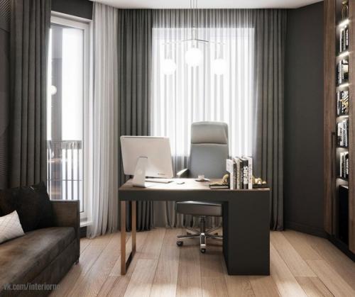 Большой и современный рабочий кабинет в столичной квартире. 03