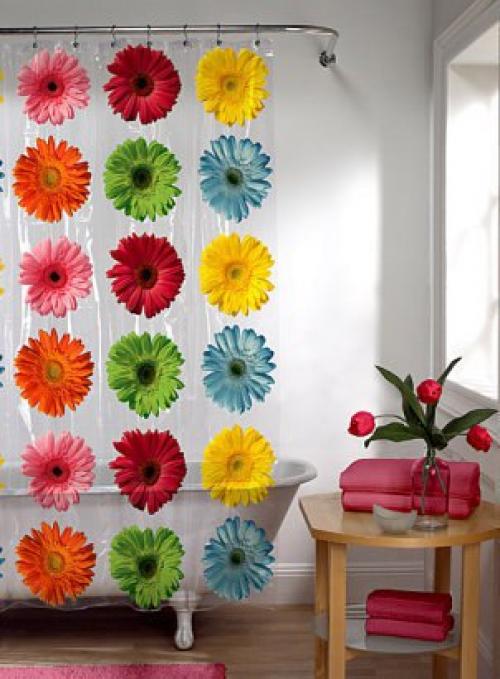 Шторка в ванной - необходимость, превратившаяся в произведение искусства. 01