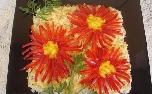 Топ - 10 салатов Цветов к 8 марта. 05