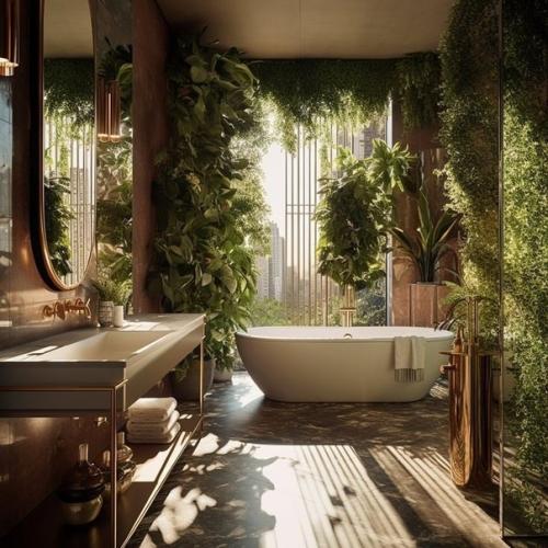 Живые растения в ванной. 06