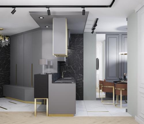 На первой фото визуализация на втором Надя в реализованном интерьере. 04