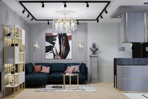 На первой фото визуализация на втором Надя в реализованном интерьере. 02