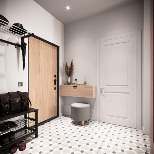 При разработке дизайна в этой квартире был основной запрос - сделать бюджетный ремонт. 05