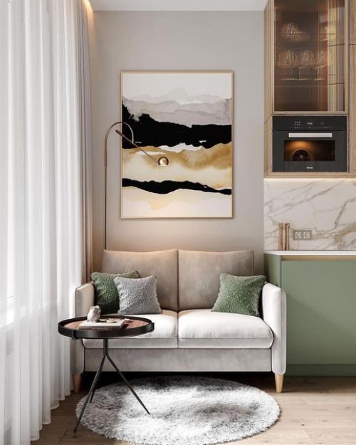 Интерьер кухни площадью 12, 3 кв. 01