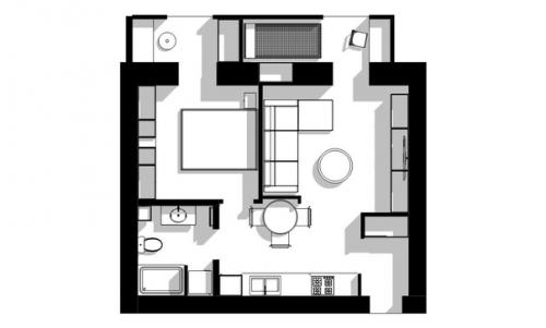 Дизайн интерьера небольшой квартиры 38 кв. 09