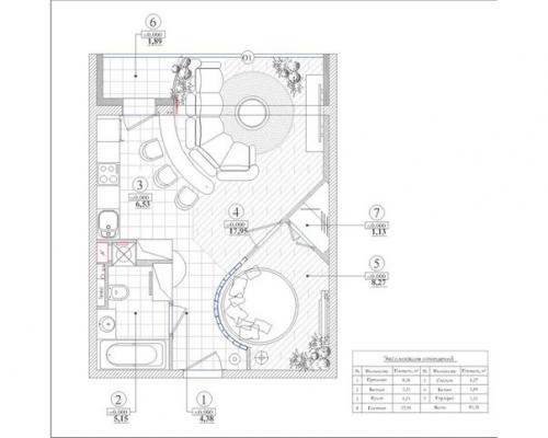 Дизайн квартиры 45 м 2 в стиле гламурного шика. 08