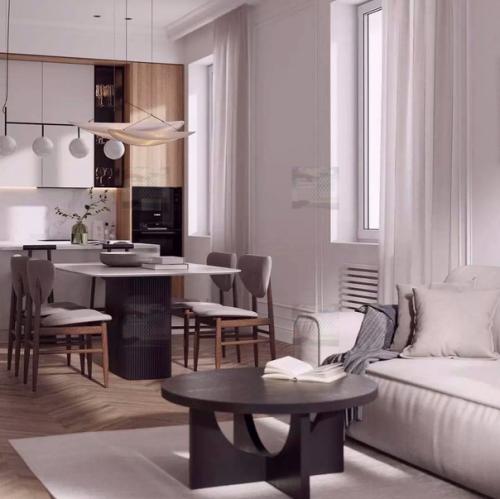 Деревянные элементы всегда делают интерьер ближе к природе, а оригинальность их использования подчеркивает профессионализм дизайнера. 04