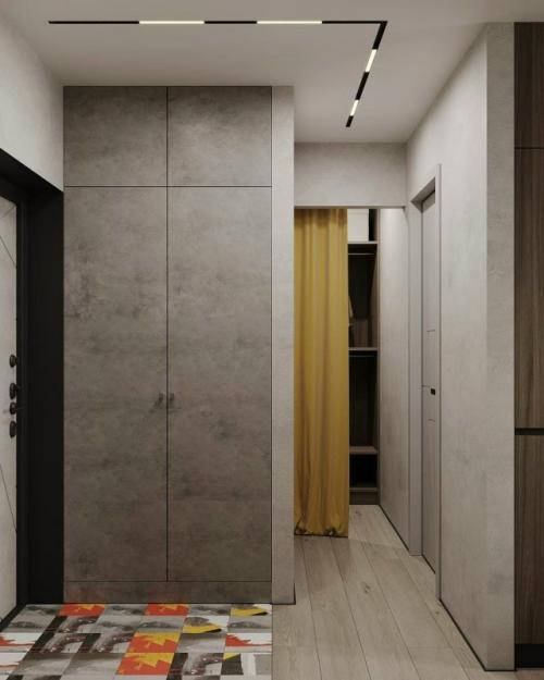 Квартира площадью 27, 5 квадратных метров выполнена в индустриальном стиле с лёгкими восточными нотками. 07