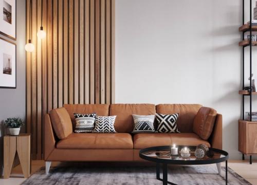 Интерьер гостиной и кухни в современном сканди - стиле, с элементами этно - стиля. 01