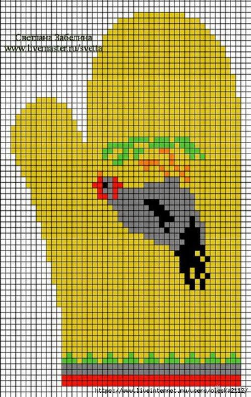 Мы вяжем крючком прихватки - рукавички Курочка и Петушок (мк). 01