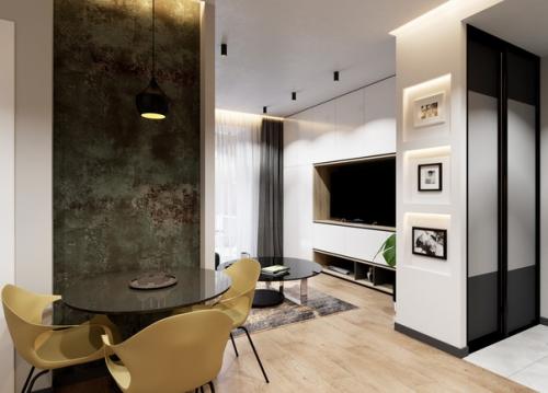 Дизайн интерьера небольшой квартиры 38 кв. 03