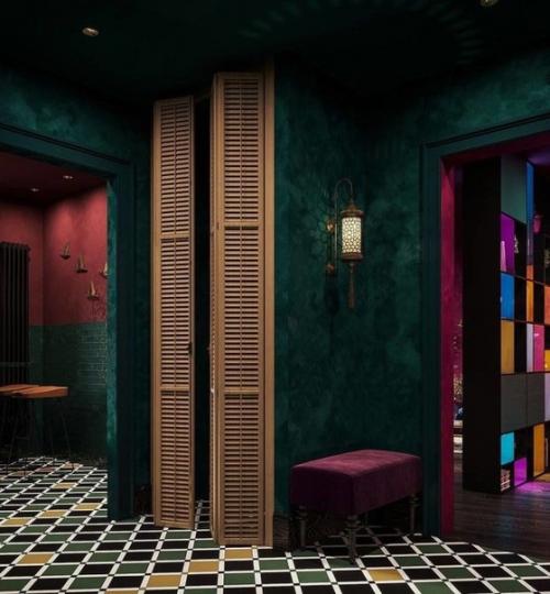 Квартира в марокканском стиле, но у каждой комнаты свой цвет. 05