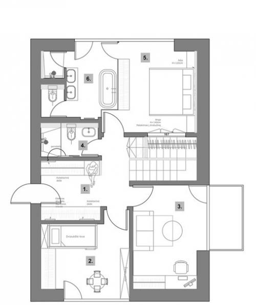 Интерьер дома в лесу в Литве. 06