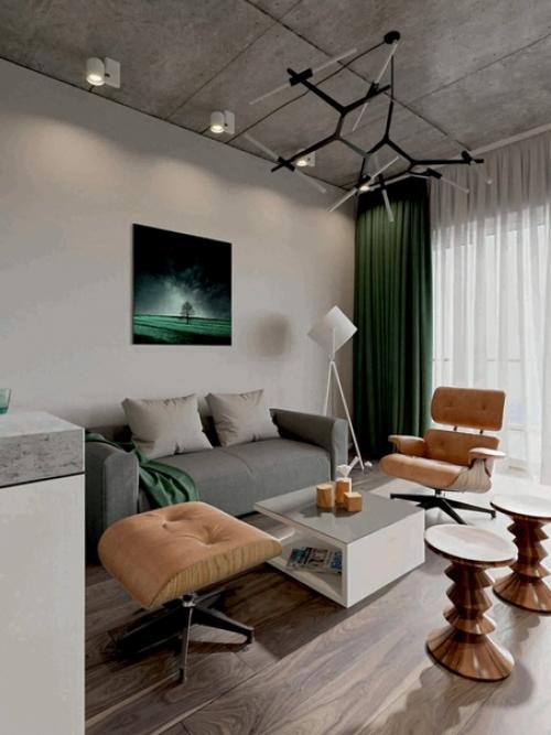 Легкий и современный интерьер двухуровневой студии. 02