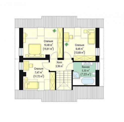 Яркий стильный загородный коттедж. 03