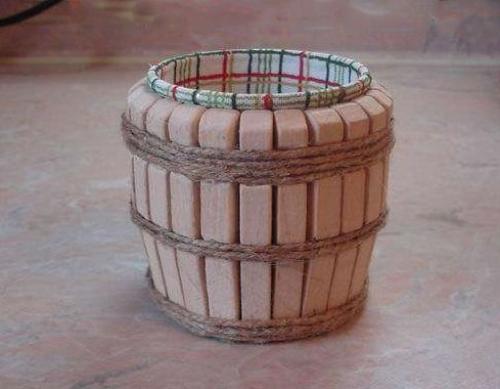 Бочонок из прищепок. 05