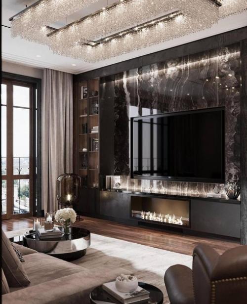 Красивое оформление гостиной. 02