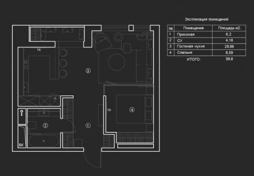 Однокомнатная квартира на тульской улице. 08